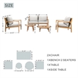 Direct Wicker 4 PCS Acacia  Patio Furniture Set with  Cushions and Coffee Table