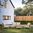 Direct Wicker 4 PCS Acacia  Patio Furniture Set with  Cushions and Coffee Table