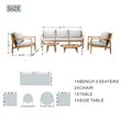 Direct Wicker 5 PCS Acacia  Patio Furniture Set with  Cushions and Coffee Table