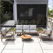 Direct Wicker 5 PCS Acacia  Patio Furniture Set with  Cushions and Coffee Table