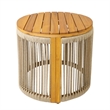 Direct Wicker Outdoor Round SideTable -Rope Woven design with Acacia Wood Top