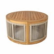 Direct Wicker 4-Piece Patio Conversation Set with Acacia Wood Frame & Cushions