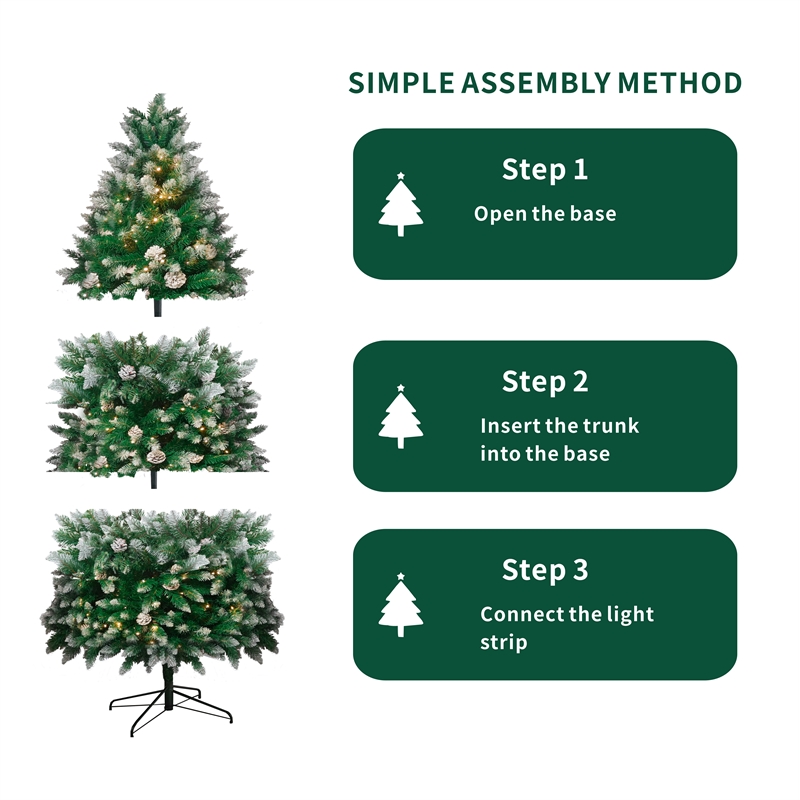 Direct Wicker 5 ft Pre-Lit Christmas Tree with 250 LED Lights & 44 Pine Cones