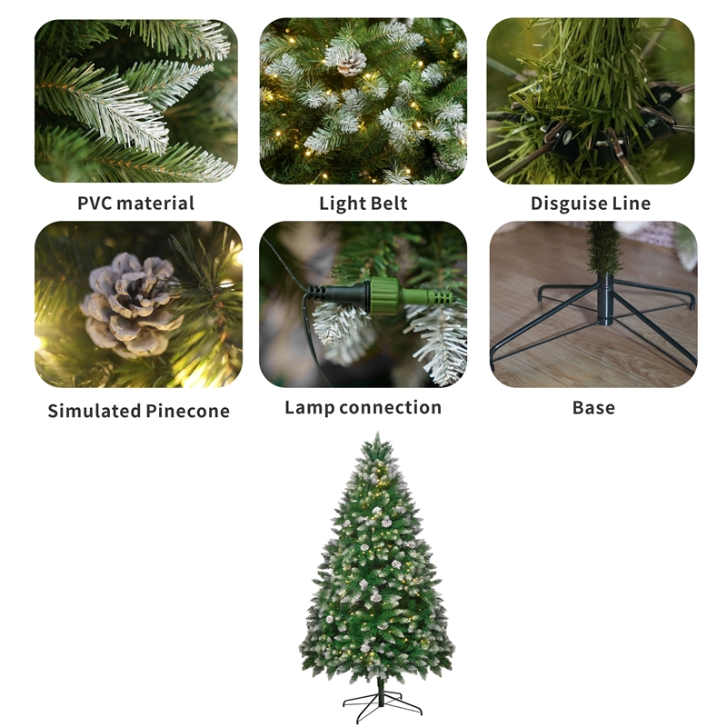 Direct Wicker 5 ft Pre-Lit Christmas Tree with 250 LED Lights & 44 Pine Cones