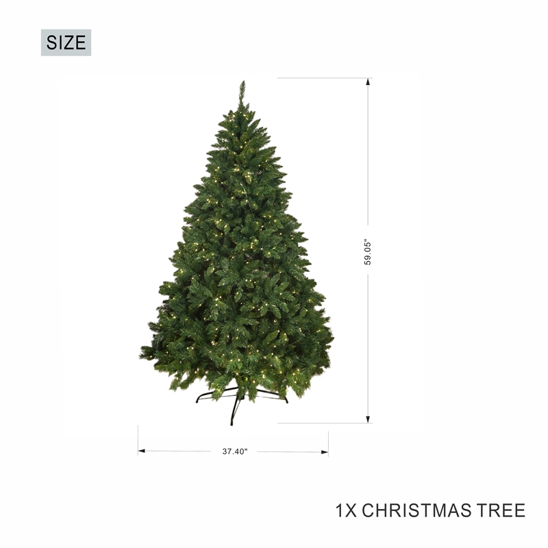 Direct Wicker 5FT Pre-Lit Christmas Tree With 250 LED Lights & Metal Stand