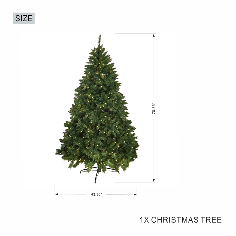 Direct Wicker 6FT Pre-Lit Christmas Tree With 450 LED Lights & Metal Stand