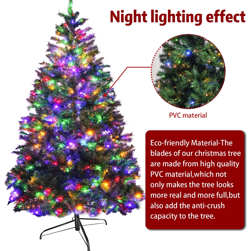 Direct Wicker 7Ft Pre-Lit Christmas Tree with 450 Color-Changing LED Lights
