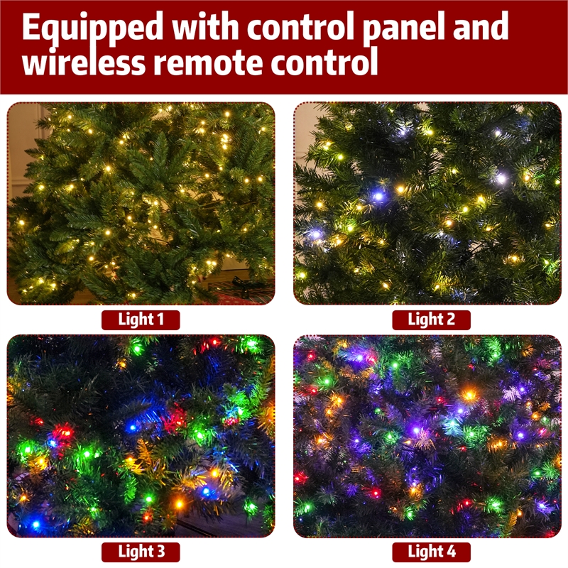 Direct Wicker 7Ft Pre-Lit Christmas Tree with 450 Color-Changing LED Lights