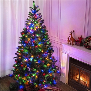 Direct Wicker 7Ft Pre-Lit Christmas Tree with 450 Color-Changing LED Lights