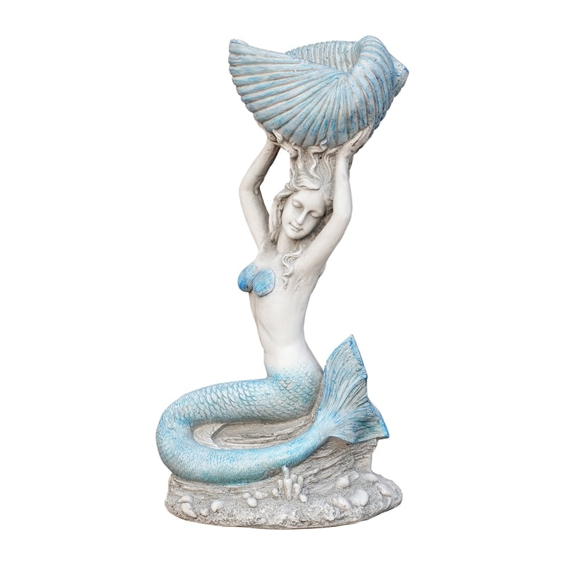 Ocean Style 11.61' x 7.68' x 23.23' Magnesium Oxide Mermaid Statue
