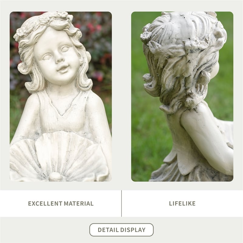 19.29' Tall Magnesium Oxide Angel Little Girl Statue Sculpture Art