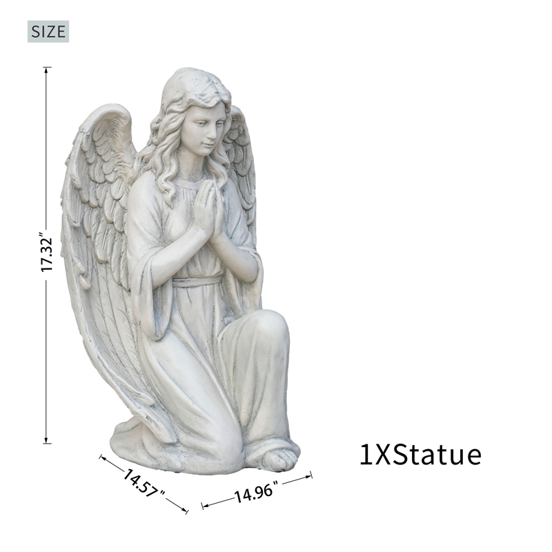 Magnesium Oxide 26.77' Kneeling Angel Statue Sculpture-Handcrafted Art