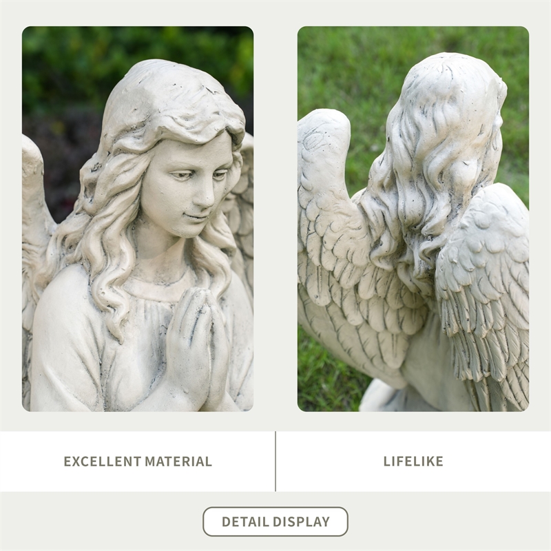 Magnesium Oxide 26.77' Kneeling Angel Statue Sculpture-Handcrafted Art