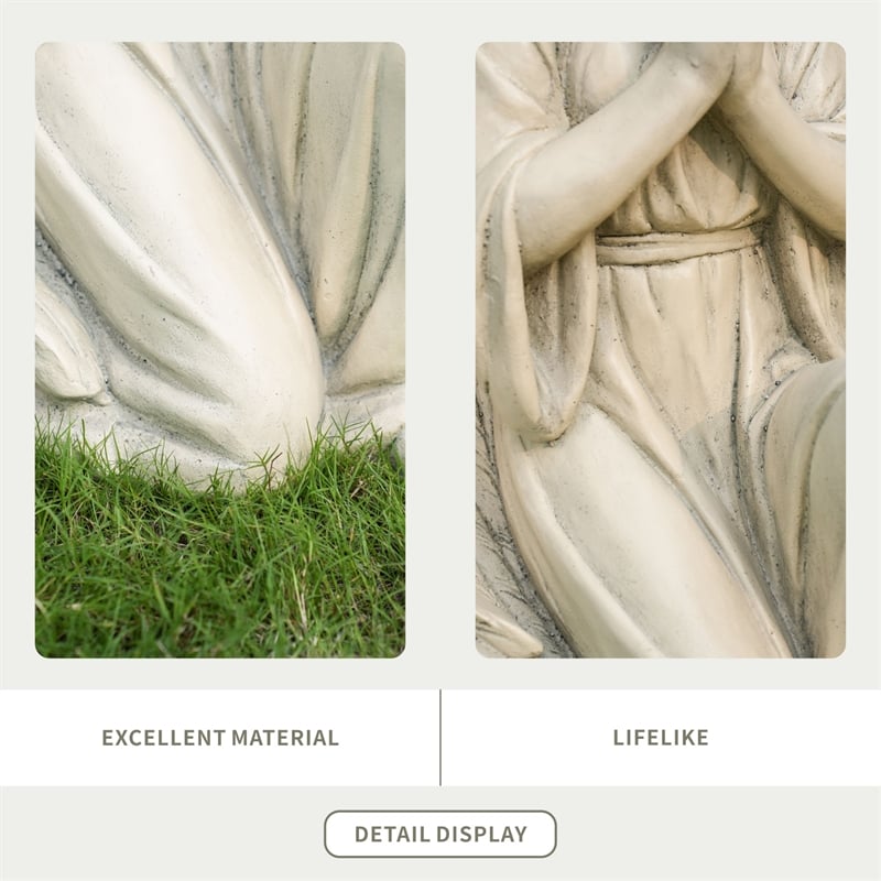 Magnesium Oxide 26.77' Kneeling Angel Statue Sculpture-Handcrafted Art