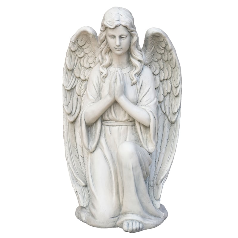 Magnesium Oxide 26.77' Kneeling Angel Statue Sculpture-Handcrafted Art