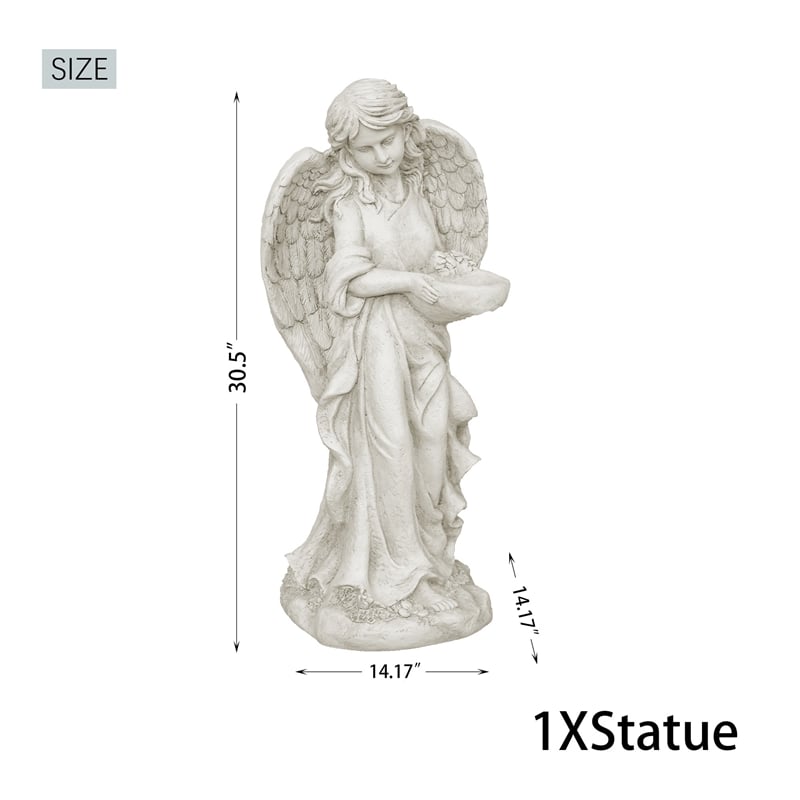 Magnesium Oxide 32.6' Tall Angel Statue Sculpture Art for Indoor Garden Outdoor