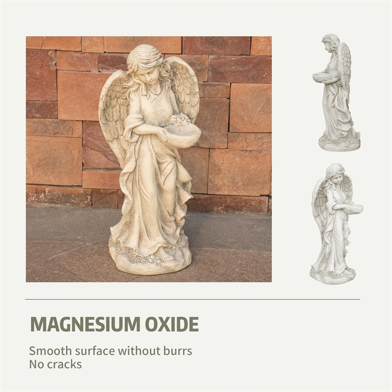 Magnesium Oxide 32.6' Tall Angel Statue Sculpture Art for Indoor Garden Outdoor