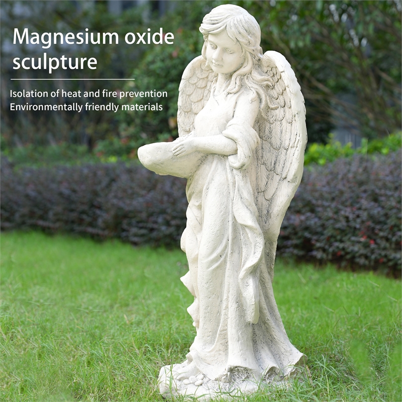 Magnesium Oxide 32.6' Tall Angel Statue Sculpture Art for Indoor Garden Outdoor