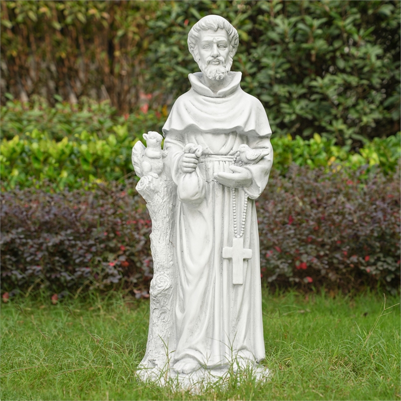 31.1' Tall Magnesium Oxide Statue St. Francis of Assisi Garden Spiritual Dcor