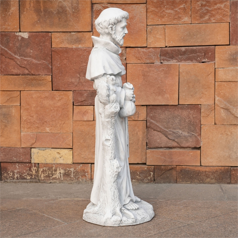 31.1' Tall Magnesium Oxide Statue St. Francis of Assisi Garden Spiritual Dcor