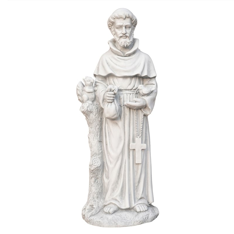 31.1' Tall Magnesium Oxide Statue St. Francis of Assisi Garden Spiritual Dcor