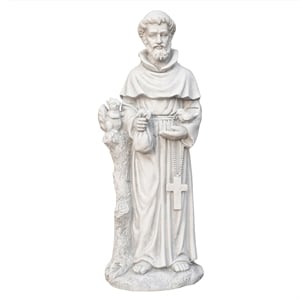 31.1' Tall Magnesium Oxide Statue St. Francis of Assisi Garden Spiritual Dcor