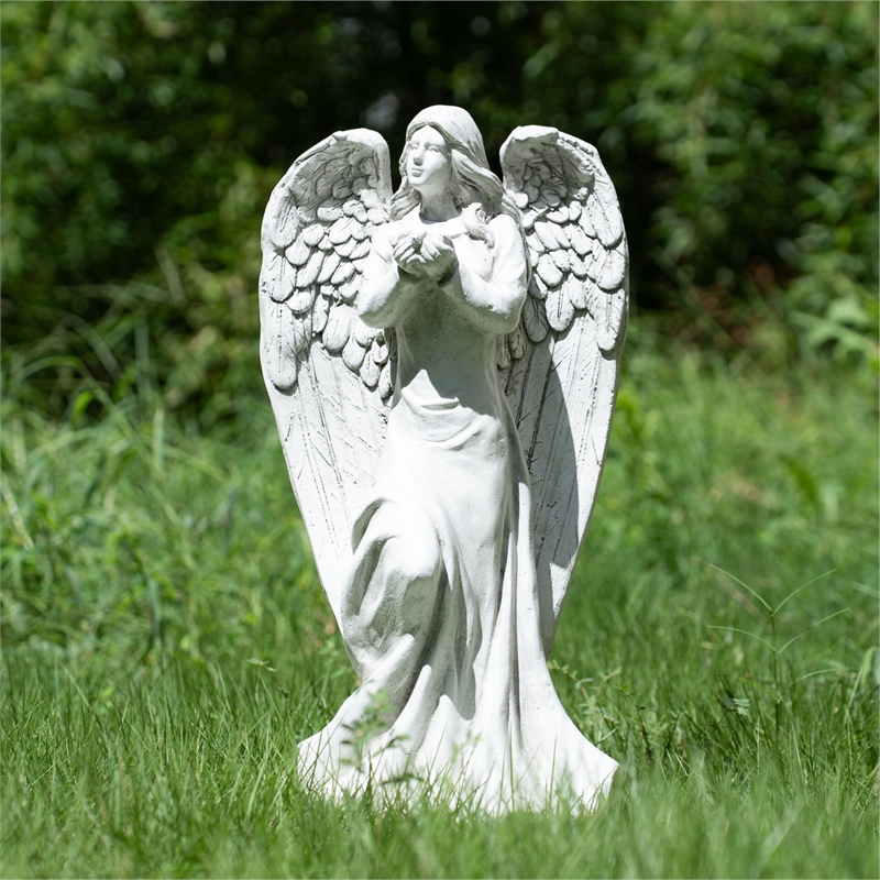 18.5' Tall Magnesium Oxide Angel Statue Sculpture Art for Indoor Garden Outdoor