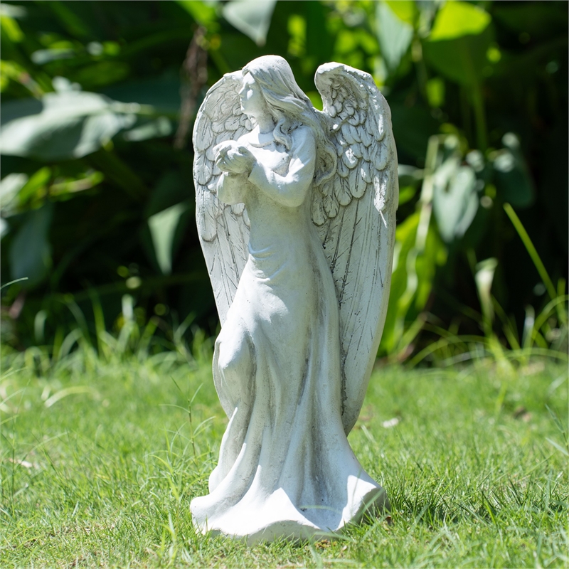 18.5' Tall Magnesium Oxide Angel Statue Sculpture Art for Indoor Garden Outdoor