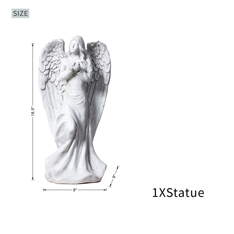 18.5' Tall Magnesium Oxide Angel Statue Sculpture Art for Indoor Garden Outdoor