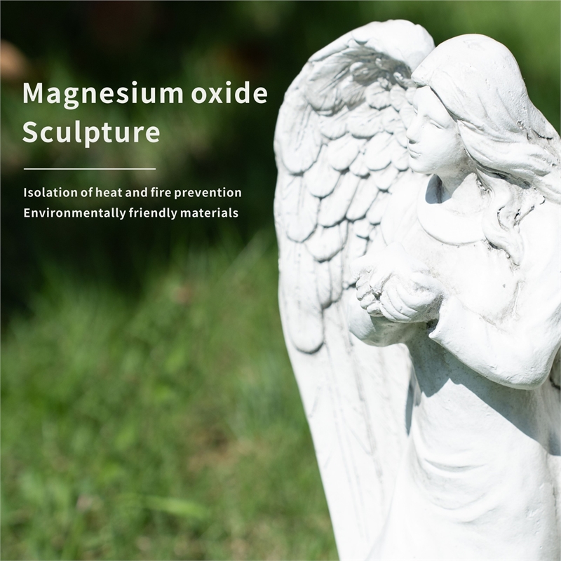 18.5' Tall Magnesium Oxide Angel Statue Sculpture Art for Indoor Garden Outdoor