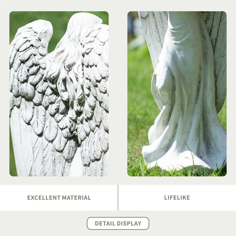 18.5' Tall Magnesium Oxide Angel Statue Sculpture Art for Indoor Garden Outdoor