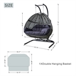 Double Wicker Outdoor Swing Egg Chair Hammock Hanging Loveseat with Stand