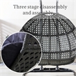 Double Wicker Outdoor Swing Egg Chair Hammock Hanging Loveseat with Stand