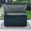 Direct Wicker 312 Gallon Black Metal Outdoor Storage Deck Box - Black