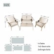 Direct Wicker 4-Piece Acacia Wood Outdoor Patio Conversation Set with Cushions