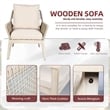 Direct Wicker 4-Piece Acacia Wood Outdoor Patio Conversation Set with Cushions