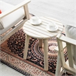 Modern 3-Piece Wooden Patio Furniture Set with Cushions & Coffee Table(Beige)