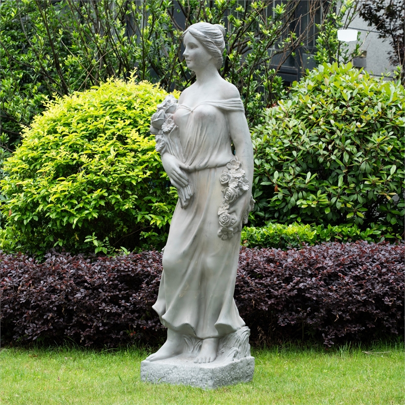 Large Antique Gray Magnesium Garden Sculpture Outdoor Decorative Statue
