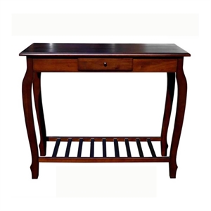 D-Art Collection Carolina Solid Mahogany Wood 1-Drawer Console Table in Brown