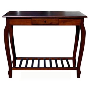 d-art collection carolina solid mahogany wood 1-drawer console table in brown