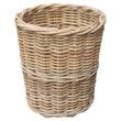 D-Art Collection Round Traditional Wicker/Rattan Trash Bin in Natural