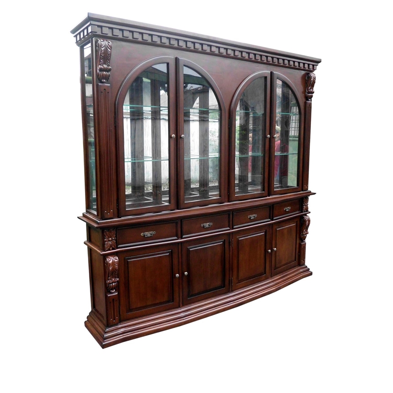 D-Art Collection Shaker Solid Mahogany Wood Space Saver Cabinet in Brown