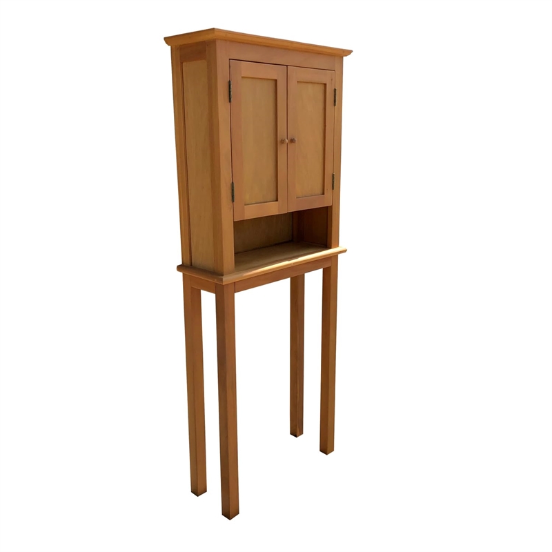 D-Art Collection Shaker Solid Mahogany Wood Space Saver Cabinet in Brown