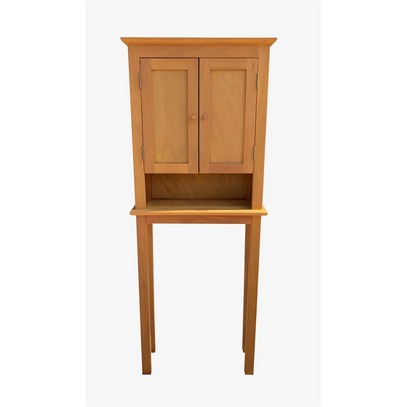 D-Art Collection Shaker Solid Mahogany Wood Space Saver Cabinet in Brown