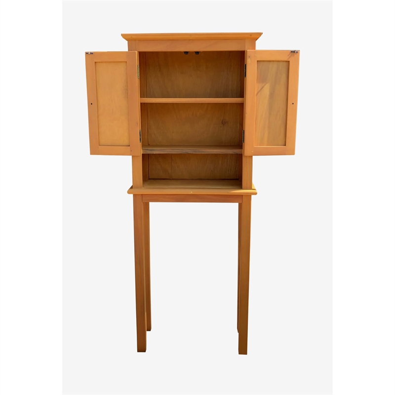D-Art Collection Shaker Solid Mahogany Wood Space Saver Cabinet in Brown