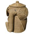 D-Art Collection Traditional Wicker/Rattan Elephant Laundry Hamper in Natural