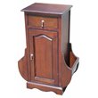 D-Art Collection Solid Mahogany Wood and Veneer Magazine Side Table - Dark Brown