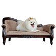 D-Art Collection Victorian Solid Mahogany Wood Pet Sofa in Dark Brown