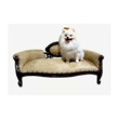 D-Art Collection Solid Mahogany Wood French Dolat Pet sofa in Dark Brown