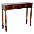 D-Art Collection Savanna Mahogany Solid Wood 2-Drawer Hall Table in Dark Brown